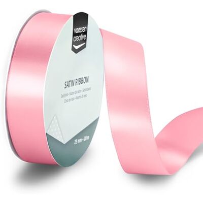 Creative Satijnen lint lichtroze 20 m x 2,5 cm fijn lint voor geschenkverpakkingen en knutselen Creative Satijnen lint lichtroze 20 m x 2,5 cm fijn lint voor geschenkverpakkingen en knutselen