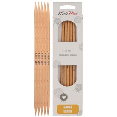 KnitPro Basix Berkennaalden met dubbele punt, 20 cm x 5,5 mm KnitPro Basix Berkennaalden met dubbele punt, 20 cm x 5,5 mm