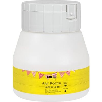 KREUL 49252 Art Potch transparante lijm vernis, 250 ml lijm op waterbasis voor decoratie en decoupage, geschikt voor hout, keramiek, steen en karton KREUL 49252 Art Potch transparante lijm vernis, 250 ml lijm op waterbasis voor decoratie en decoupage, geschikt voor hout, keramiek, steen en karton