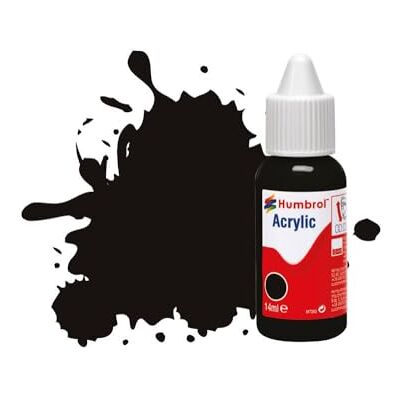 Humbrol DB0085 acrylverf nr. 85, gesatineerd zwart, 14 ml Humbrol DB0085 acrylverf nr. 85, gesatineerd zwart, 14 ml