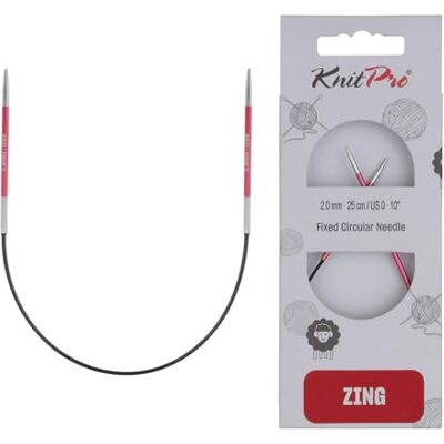 KnitPro Zing vaste breinaalden rondbreinaalden 22,5 cm x 2 mm KnitPro Zing vaste breinaalden rondbreinaalden 22,5 cm x 2 mm