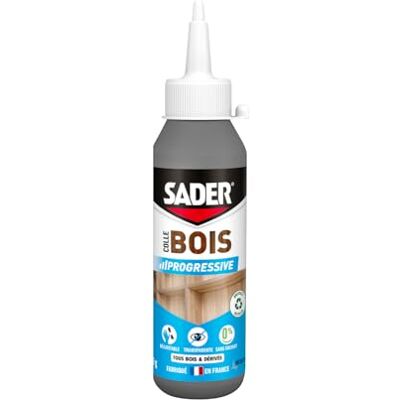 Sader Progressieve houtlijm – vinyllijm voor binnen – sterke lijm voor alle houtsoorten en derivaten – transparant na het drogen – oplosmiddelvrij – fles van 100 g Sader Progressieve houtlijm – vinyllijm voor binnen – sterke lijm voor alle houtsoorten en derivaten – transparant na het drogen – oplosmiddelvrij – fles van 100 g