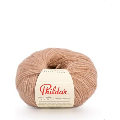 Phildar Phil Mohair wol wol wol breiwol 40% katoen, 60% kind naald nr. 5 kleur camel Phildar Phil Mohair wol wol wol breiwol 40% katoen, 60% kind naald nr. 5 kleur camel
