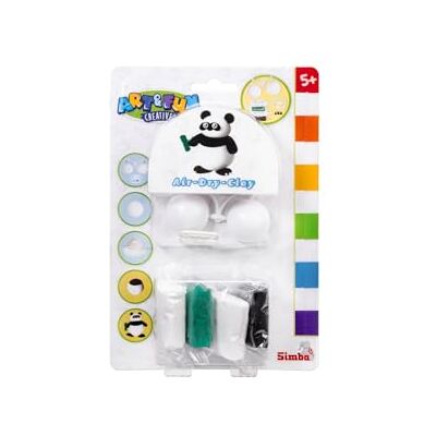 Simba Art & Fun Air Dry Clay Panda creatieve set met luchtdrogende boetseerklei, 4 kleuren Airclay, kunststof onderdelen en handleiding (mogelijk niet beschikbaar in het Nederlands), knutselset voor Simba Art & Fun Air Dry Clay Panda creatieve set met luchtdrogende boetseerklei, 4 kleuren Airclay, kunststof onderdelen en handleiding (mogelijk niet beschikbaar in het Nederlands), knutselset voor