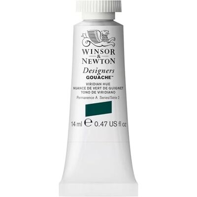 Winsor & Newton 605696 Designers Gouache, fijnste kunstenaarsschilderij, hoogwaardige pigmenten, maximale dekking, archiefkwaliteit, tube van 14 ml Viridian Hue Winsor & Newton 605696 Designers Gouache, fijnste kunstenaarsschilderij, hoogwaardige pigmenten, maximale dekking, archiefkwaliteit, tube van 14 ml Viridian Hue