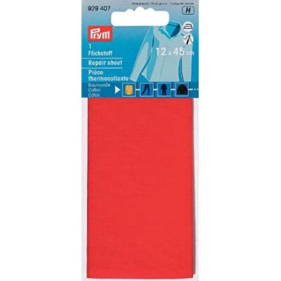 Prym 12 x 45, 45 cm x 45 cm katoenen reparatiefolie, rood Prym 12 x 45, 45 cm x 45 cm katoenen reparatiefolie, rood