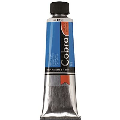Cobra Artist Watermengbare olieverf, cyaan primair 572, tube van 40 ml, ondoorzichtig, hoge pigmentatie, oplosmiddelvrij, lichtecht, hoge kwaliteit Cobra Artist Watermengbare olieverf, cyaan primair 572, tube van 40 ml, ondoorzichtig, hoge pigmentatie, oplosmiddelvrij, lichtecht, hoge kwaliteit