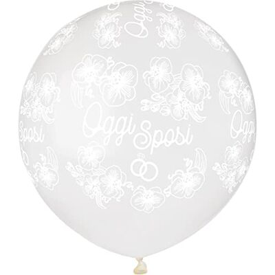Ciao Envelop 25 bruiloftsballonnen "Vandaag Sposi" Crystal in premium kwaliteit natuurlijk latex G150 (Ø 48 cm/19 inch), transparant Ciao Envelop 25 bruiloftsballonnen "Vandaag Sposi" Crystal in premium kwaliteit natuurlijk latex G150 (Ø 48 cm/19 inch), transparant