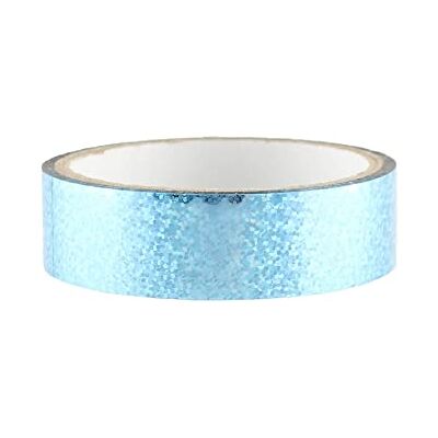 hoopomania Hoelahoepelband decoratief plakband 25 mm x 30 m turquoise glitter hoopomania Hoelahoepelband decoratief plakband 25 mm x 30 m turquoise glitter