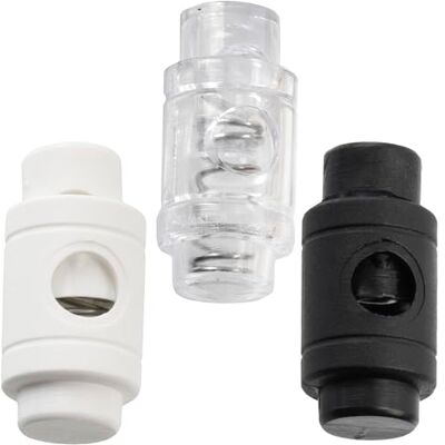 AERZETIX Set van 12 cilindrische koordstoppers met veer met 1 gat kleur wit transparant zwart wit openingen 5 mm kunststof doe-het-zelf pasvorm schoenveters kleding AERZETIX Set van 12 cilindrische koordstoppers met veer met 1 gat kleur wit transparant zwart wit openingen 5 mm kunststof doe-het-zelf pasvorm schoenveters kleding