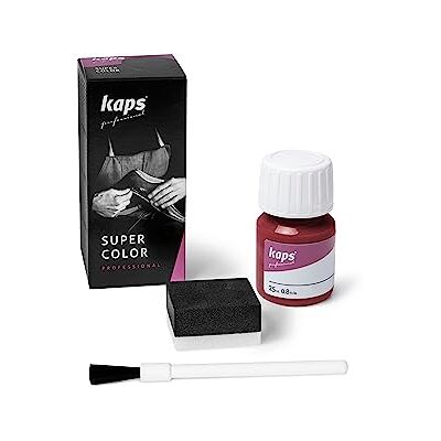 Kaps Verf voor Leren Schoenen en Tassen en Textiel, Met Spons en Kwast, Super Color, 70 Kleuren (112 Rood) 25 ml - 0,85 fl. Oz. Kaps Verf voor Leren Schoenen en Tassen en Textiel, Met Spons en Kwast, Super Color, 70 Kleuren (112 Rood) 25 ml - 0,85 fl. Oz.