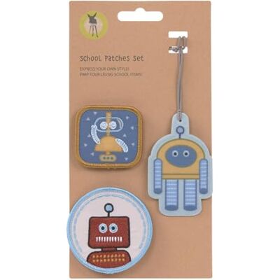 Lässig Set van hangers en patches (3 stuks) met drukknop / schoolpatches set robot Lässig Set van hangers en patches (3 stuks) met drukknop / schoolpatches set robot