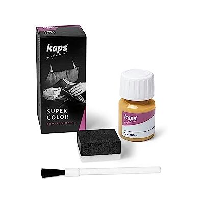 Kaps Super Color Kleurverf voor schoenen en tassen van leer en textiel, met spons en kwast, 70 kleuren, 151 walnoot 25ml - 0.85 fl. Oz. Kaps Super Color Kleurverf voor schoenen en tassen van leer en textiel, met spons en kwast, 70 kleuren, 151 walnoot 25ml - 0.85 fl. Oz.