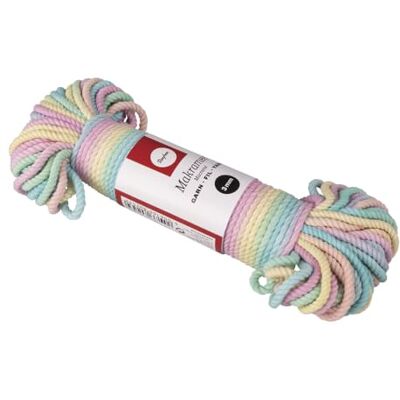 Rayher 44006990 macramégaren, regenboog, 3 mm diameter, 30 m (ca. 110 g) breigaren, haakgaren, textiel Rayher 44006990 macramégaren, regenboog, 3 mm diameter, 30 m (ca. 110 g) breigaren, haakgaren, textiel