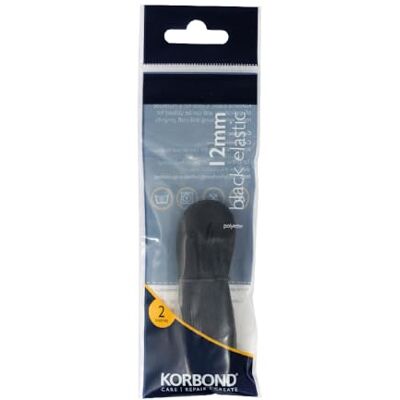 KORBOND Elastisch polyester, 12 mm x 2 m, zwart KORBOND Elastisch polyester, 12 mm x 2 m, zwart