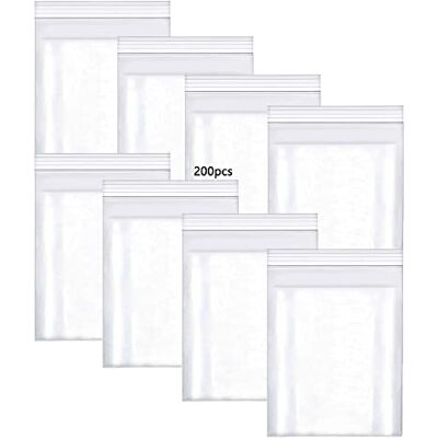 HVDHYY Transparante kunststof zakken, 200 stuks, met ritssluiting, transparant, 70 mm x 100 mm, 160 µ, kleine kunststof zakjes met ritssluiting, 7 cm x 10 cm, sieraden, voeding, snoep, koekjes HVDHYY Transparante kunststof zakken, 200 stuks, met ritssluiting, transparant, 70 mm x 100 mm, 160 µ, kleine kunststof zakjes met ritssluiting, 7 cm x 10 cm, sieraden, voeding, snoep, koekjes