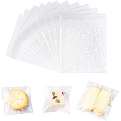 CORTNEY 200 stuks transparante cellofaanzakjes, stickers, kleine koekjeszakjes, snoepzakjes, kleine plastic zakjes voor bakkerij, koekjes, snoep, cadeau (5,5 x 5,5 + 3 cm) CORTNEY 200 stuks transparante cellofaanzakjes, stickers, kleine koekjeszakjes, snoepzakjes, kleine plastic zakjes voor bakkerij, koekjes, snoep, cadeau (5,5 x 5,5 + 3 cm)