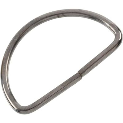 AERZETIX Set van 12 D-ringen met halve maan 35 mm lussen lederwaren voor fournituren en handwerk van metaal in grafietkleur AERZETIX Set van 12 D-ringen met halve maan 35 mm lussen lederwaren voor fournituren en handwerk van metaal in grafietkleur