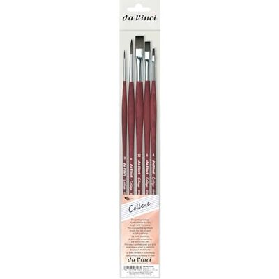 da Vinci 5269 Set van 5 penselen van kunstvezel, College, olie- en acrylkleuren, bruin da Vinci 5269 Set van 5 penselen van kunstvezel, College, olie- en acrylkleuren, bruin