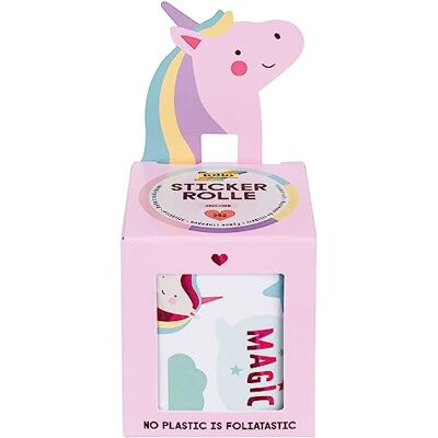 Folia 27102 Unicorn stickerrol met 352 stickers, 4 m lang met verschillende zelfklevende motieven Folia 27102 Unicorn stickerrol met 352 stickers, 4 m lang met verschillende zelfklevende motieven