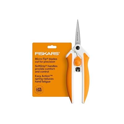 Fiskars Eenvoudig te bedienen micropuntschaar, precisiemessen van roestvrij staal, SoftGrip-handgreep Fiskars Eenvoudig te bedienen micropuntschaar, precisiemessen van roestvrij staal, SoftGrip-handgreep