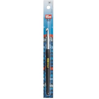 Prym Aluminium wol haaknaalden met zacht handvat, 14 cm lengte x 6,0 mm dikte, zilver Prym Aluminium wol haaknaalden met zacht handvat, 14 cm lengte x 6,0 mm dikte, zilver