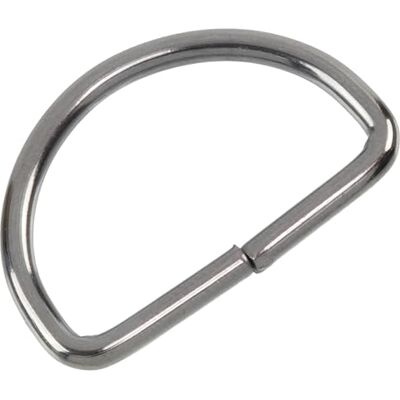 AERZETIX Set van 12 D-ringen met halve maan lussen 25 mm lederwaren voor fournituren en handwerk van metaal in grafietkleur AERZETIX Set van 12 D-ringen met halve maan lussen 25 mm lederwaren voor fournituren en handwerk van metaal in grafietkleur