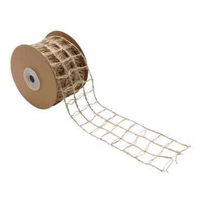 GLOREX 6 3803 451 jute lint met ijzerdraad, 5 cm dik, met versterking, lengte 5 m, natuur, voor decoratie, knutselen GLOREX 6 3803 451 jute lint met ijzerdraad, 5 cm dik, met versterking, lengte 5 m, natuur, voor decoratie, knutselen