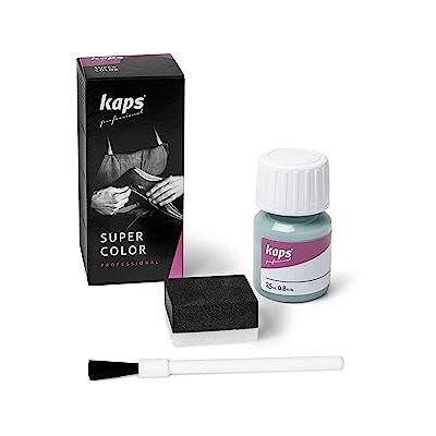 Kaps Super Color Kleurverf voor schoenen en tassen van leer en textiel, met spons en kwast, 70 kleuren, 164 pastelblauw 25 ml - 0,85 fl. Oz. Kaps Super Color Kleurverf voor schoenen en tassen van leer en textiel, met spons en kwast, 70 kleuren, 164 pastelblauw 25 ml - 0,85 fl. Oz.