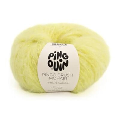 Phildar Pinguïn Pinguïn wollen bol – Pingo Brush Mohair – breiwol – 55% acryl, 17% wol, 17% mohair, 11% polyester – naald nr. 6 – kleur ANIS Phildar Pinguïn Pinguïn wollen bol – Pingo Brush Mohair – breiwol – 55% acryl, 17% wol, 17% mohair, 11% polyester – naald nr. 6 – kleur ANIS