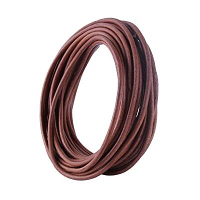 KONMAY Koord van echt leer, rond, voor het maken van sieraden, handwerk, 4,5 m x 5 mm KONMAY Koord van echt leer, rond, voor het maken van sieraden, handwerk, 4,5 m x 5 mm