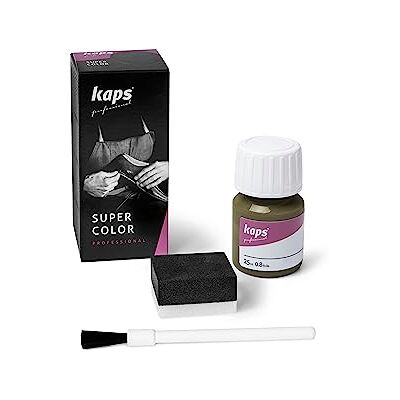 Kaps Verf voor schoenen en leren tassen en textiel, met spons en kwast, Super Color, 70 kleuren (134 Groene Olijf) 25 ml - 0,85 fl. Oz. Kaps Verf voor schoenen en leren tassen en textiel, met spons en kwast, Super Color, 70 kleuren (134 Groene Olijf) 25 ml - 0,85 fl. Oz.