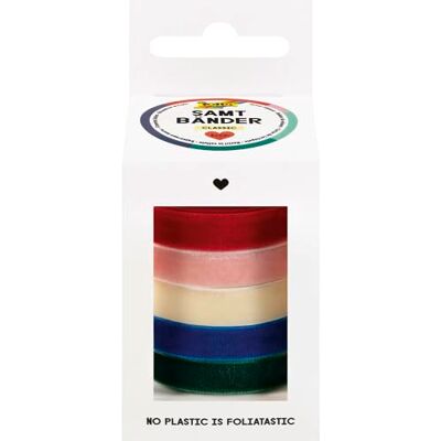 Folia 12142 Klassiek fluwelen lint 5 x 2 m Klassieke kleurmix Voor decoratief lint of als cadeaulint Folia 12142 Klassiek fluwelen lint 5 x 2 m Klassieke kleurmix Voor decoratief lint of als cadeaulint