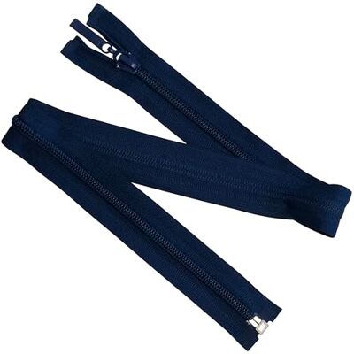 AERZETIX Set van 6 spiraalritssluitingen nr. 5 55 cm deelbaar donkerblauw met decoratieve trekker voor kledingstukken, textielaccessoires, zakken, verschillende creaties AERZETIX Set van 6 spiraalritssluitingen nr. 5 55 cm deelbaar donkerblauw met decoratieve trekker voor kledingstukken, textielaccessoires, zakken, verschillende creaties