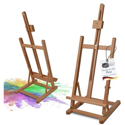 Artina Metz Tafelschildersezel van beukenhout – schildersezel voor canvas tot 57 cm – houten schildersezel voor bruiloften, presentaties, beurzen en meer – fotokader ezel Artina Metz Tafelschildersezel van beukenhout – schildersezel voor canvas tot 57 cm – houten schildersezel voor bruiloften, presentaties, beurzen en meer – fotokader ezel