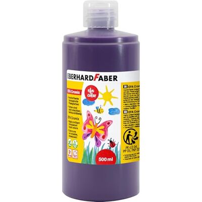Eberhard Faber 574937 EFA Cromix transparante verf, paars, 500 ml, niet-mengbare knutselverf voor kinderen Eberhard Faber 574937 EFA Cromix transparante verf, paars, 500 ml, niet-mengbare knutselverf voor kinderen