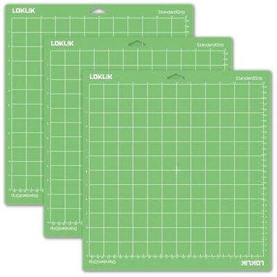 LOKLIK 3 stuks snijmat, groen, standaard, grip, zelfklevend, antislip, scrapbooking, 35,5 x 33 cm LOKLIK 3 stuks snijmat, groen, standaard, grip, zelfklevend, antislip, scrapbooking, 35,5 x 33 cm