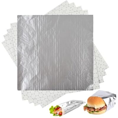 PISTISJACK 50 stuks aluminiumfolie, 30 x 30 cm, warmte-isolatiepapier voor catering, verpakken, bakken, keuken, barbecue, thuis, keuken PISTISJACK 50 stuks aluminiumfolie, 30 x 30 cm, warmte-isolatiepapier voor catering, verpakken, bakken, keuken, barbecue, thuis, keuken