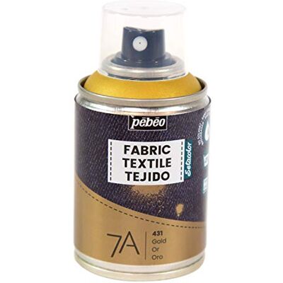 PEBEO Pébéo Spuitverf voor textiel 7A spray – natuurlijke en synthetische stoffen – waterbasis – zonder oplosmiddel – machinewasbaar – kleur op -stof, kleur: goud PEBEO Pébéo Spuitverf voor textiel 7A spray – natuurlijke en synthetische stoffen – waterbasis – zonder oplosmiddel – machinewasbaar – kleur op -stof, kleur: goud