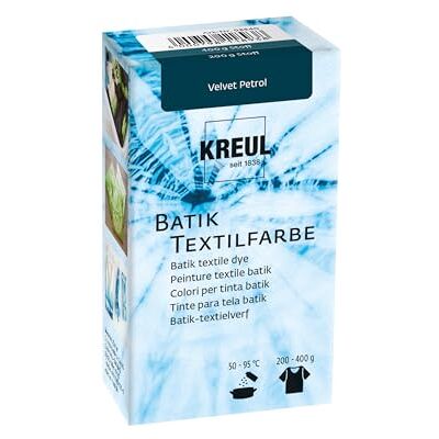 KREUL 98540 Batik Velvet Petrol textielverf, 70 g, kleurpoeder voor batik en textielverf KREUL 98540 Batik Velvet Petrol textielverf, 70 g, kleurpoeder voor batik en textielverf
