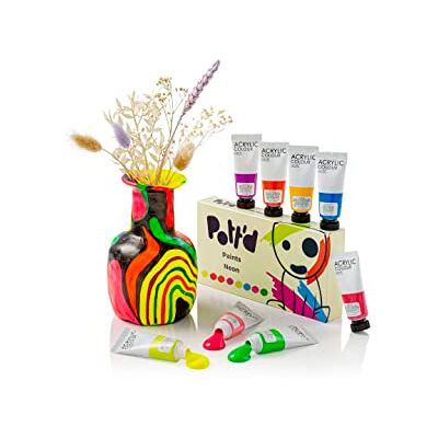 Pott'd ™ Premium Acryl Pottery Paints for Adults, schilderset, schilderset voor aardewerk met luchtgedroogde klei Pott'd ™ Premium Acryl Pottery Paints for Adults, schilderset, schilderset voor aardewerk met luchtgedroogde klei