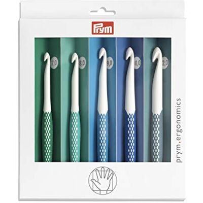 Prym 218441 wolhaaknaald set 7,0-12,0 mm, .ergonomics, ergonomische handgreep, meerkleurig, 7 mm 12 mm Prym 218441 wolhaaknaald set 7,0-12,0 mm, .ergonomics, ergonomische handgreep, meerkleurig, 7 mm 12 mm