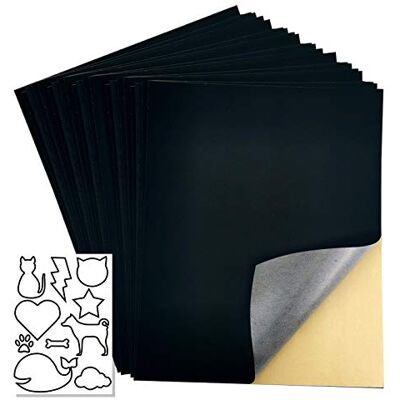 Tura 20 stuks fluwelen vellen zelfklevend voor sieradenladen, bekleding voor opbergdozen (zwart) Tura 20 stuks fluwelen vellen zelfklevend voor sieradenladen, bekleding voor opbergdozen (zwart)