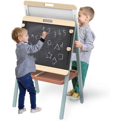 Speedy Monkey Tafelschildersezel 55 x 46 x 88,3 cm (hoogte max. 102,1 cm) turquoise houten speelgoed voor kinderen zorgvuldige details geweldig cadeau-idee Speedy Monkey Tafelschildersezel 55 x 46 x 88,3 cm (hoogte max. 102,1 cm) turquoise houten speelgoed voor kinderen zorgvuldige details geweldig cadeau-idee