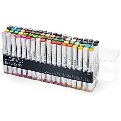 Copic Sketch 72 stuks C-kleurmarkers voor kunst en handwerk, schilderen, grafiek, markeerstift, design, anime, professionals en beginners, kunstbenodigdheden en kleurboeken Copic Sketch 72 stuks C-kleurmarkers voor kunst en handwerk, schilderen, grafiek, markeerstift, design, anime, professionals en beginners, kunstbenodigdheden en kleurboeken