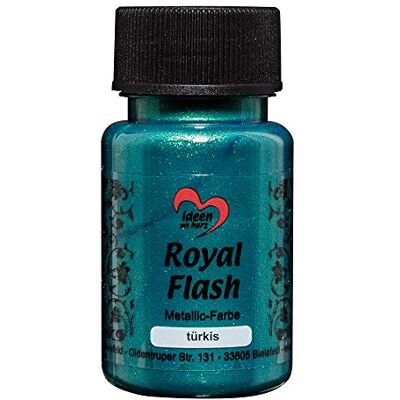 Ideen mit Herz Royal Flash Metallic acrylverf met fijne glitterdeeltjes 50 ml (turquoise) Ideen mit Herz Royal Flash Metallic acrylverf met fijne glitterdeeltjes 50 ml (turquoise)