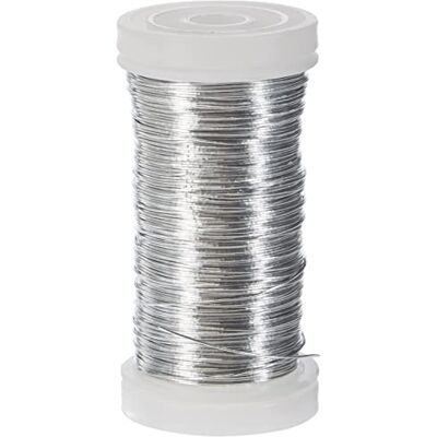 Rayher 2400121 metaaldraad, geplatineerd, roestvrij, kleur zilver-wit, diameter 0,35 mm, lengte 100 m, veelzijdig inzetbaar, sieraden, decoratieve objecten, bloemenkunst Rayher 2400121 metaaldraad, geplatineerd, roestvrij, kleur zilver-wit, diameter 0,35 mm, lengte 100 m, veelzijdig inzetbaar, sieraden, decoratieve objecten, bloemenkunst