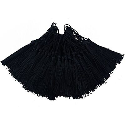 Makhry 100 stuks 13 cm / 5 inch Silky Floss bladwijzer kwasten met 5 cm koordgesp en Chinese kleine strik voor het maken van sieraden, souvenirs, bladwijzers, knutselaccessoires Makhry 100 stuks 13 cm / 5 inch Silky Floss bladwijzer kwasten met 5 cm koordgesp en Chinese kleine strik voor het maken van sieraden, souvenirs, bladwijzers, knutselaccessoires
