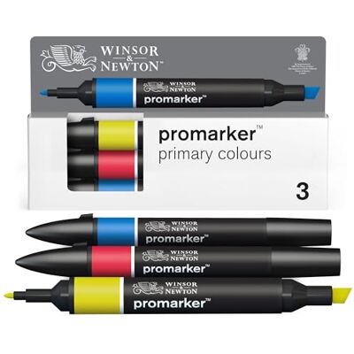 Winsor & Newton Promarker Set met 3 primaire kleuren Winsor & Newton Promarker Set met 3 primaire kleuren