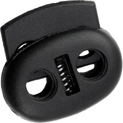 AERZETIX 12 stuks 23 mm veerbelaste ovale koordstoppers met 2 gaten koordstop 5 mm opening kunststof kleur zwart AERZETIX 12 stuks 23 mm veerbelaste ovale koordstoppers met 2 gaten koordstop 5 mm opening kunststof kleur zwart